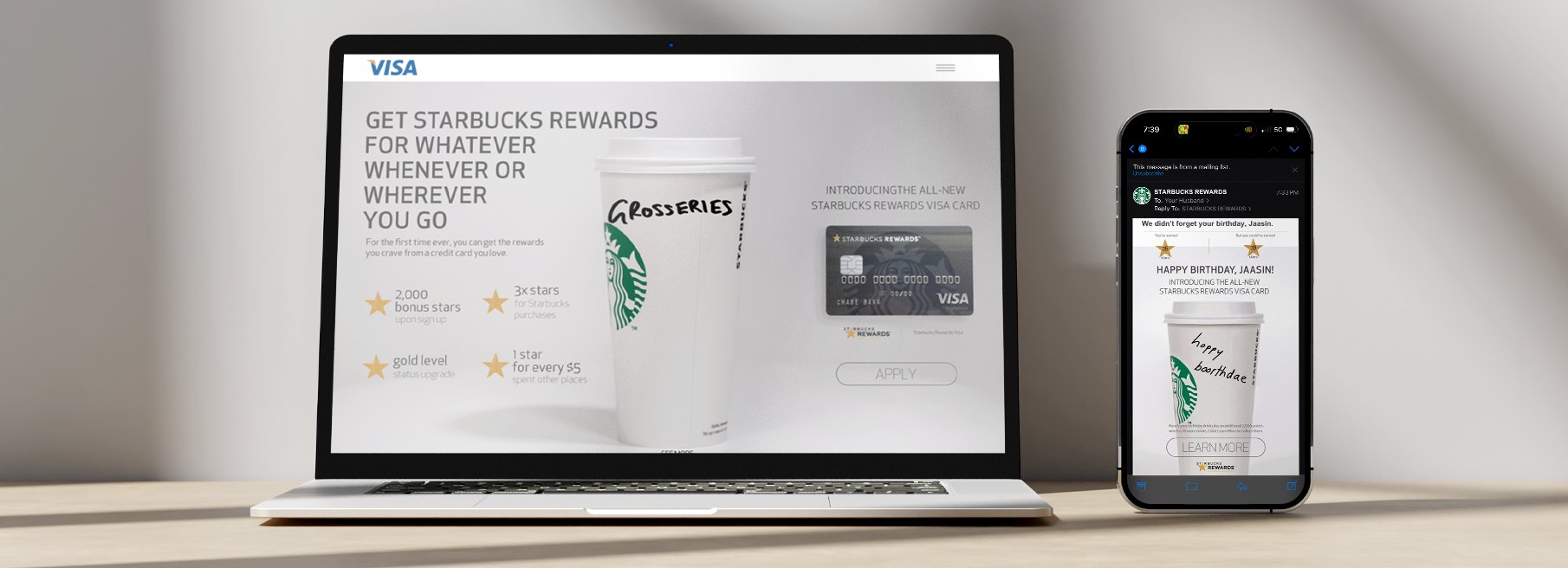 landing page: get starbucks rewards for whatever, whenever or wherever you go